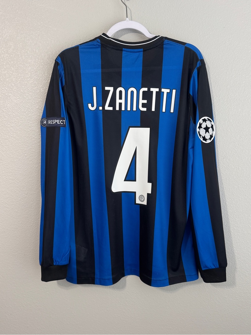 Nike Blue & Black Inter Milan Zanetti UCL Final Madrid 2010 Soccer Jersey